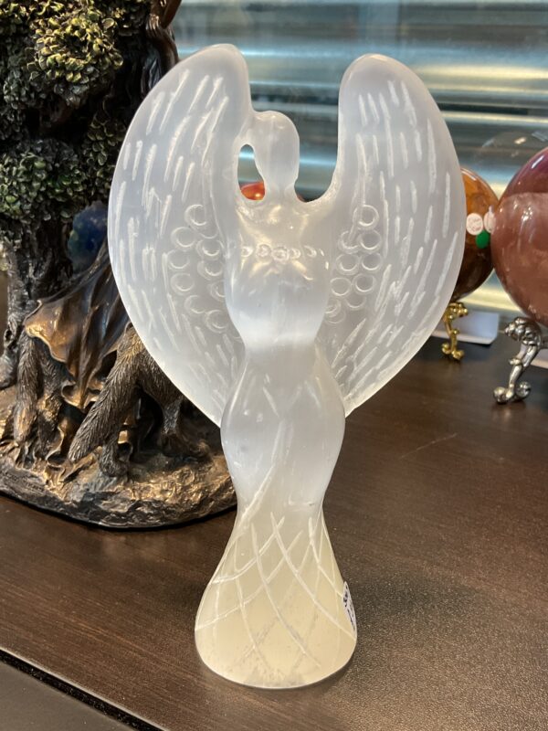 Selenite (Satin Spar) Angel Carving