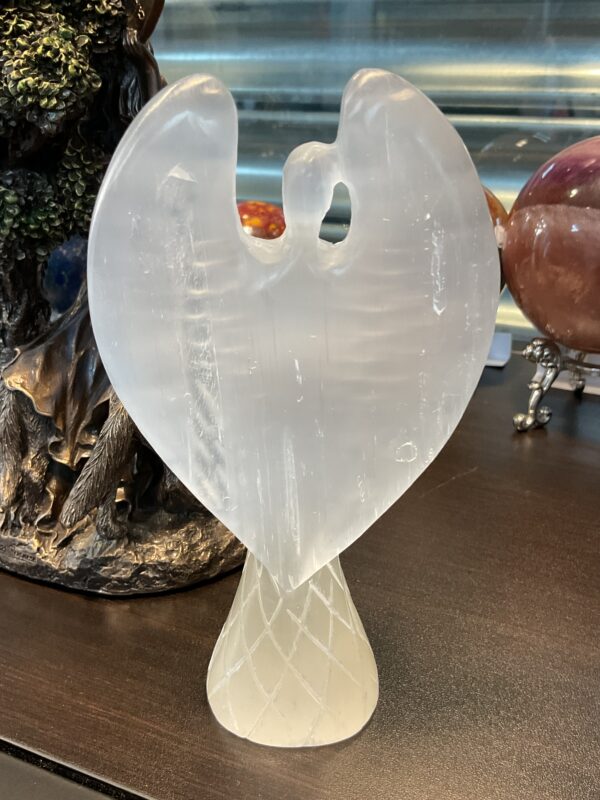 Selenite (Satin Spar) Angel Carving - Image 4