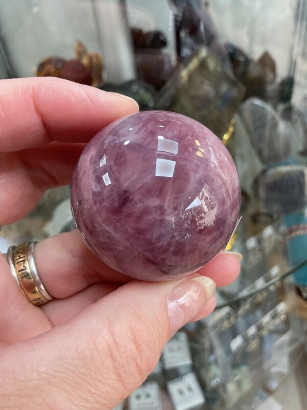 Lavender Rose Quartz Sphere - Image 4