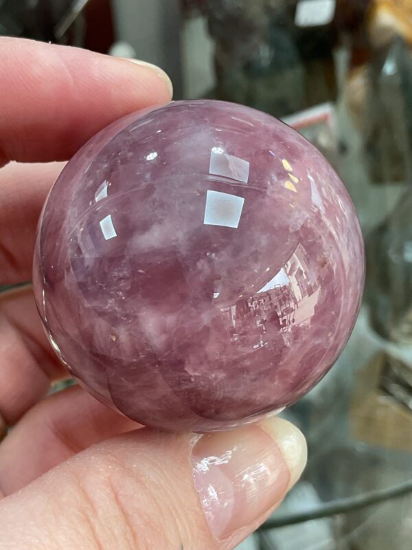 Lavender Rose Quartz Sphere - Image 6