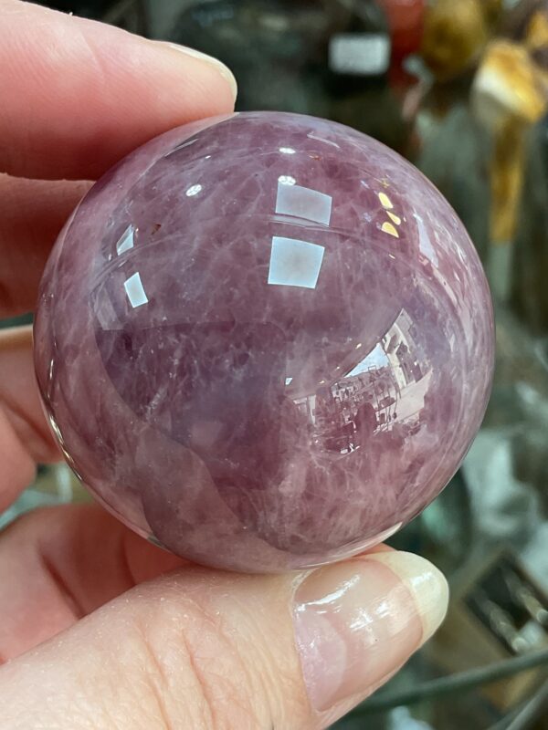 Lavender Rose Quartz Sphere - Image 7