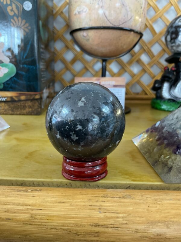 Willemite, Franklinite & Calcite Sphere - Image 2