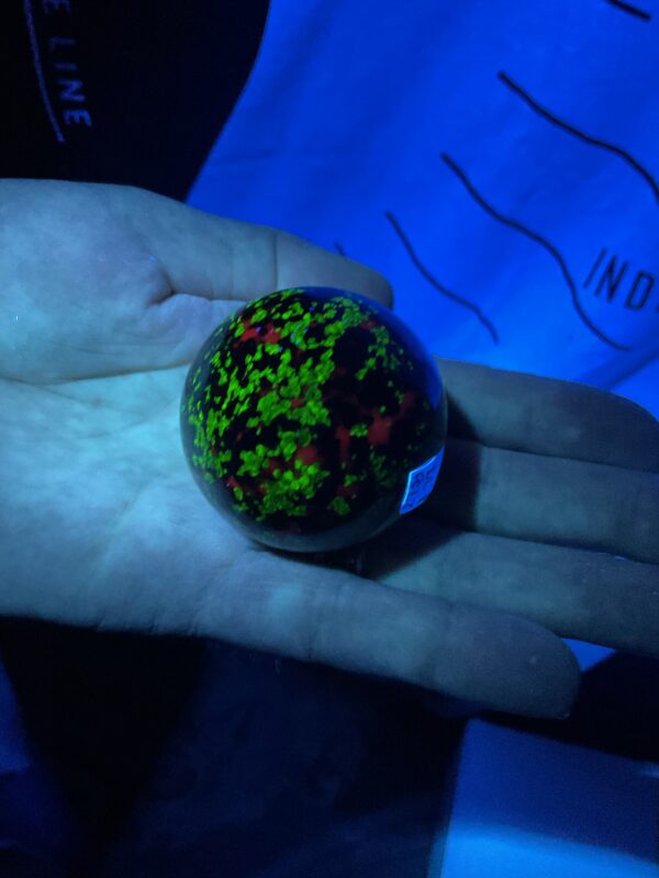 Willemite, Franklinite & Calcite Sphere - Image 5