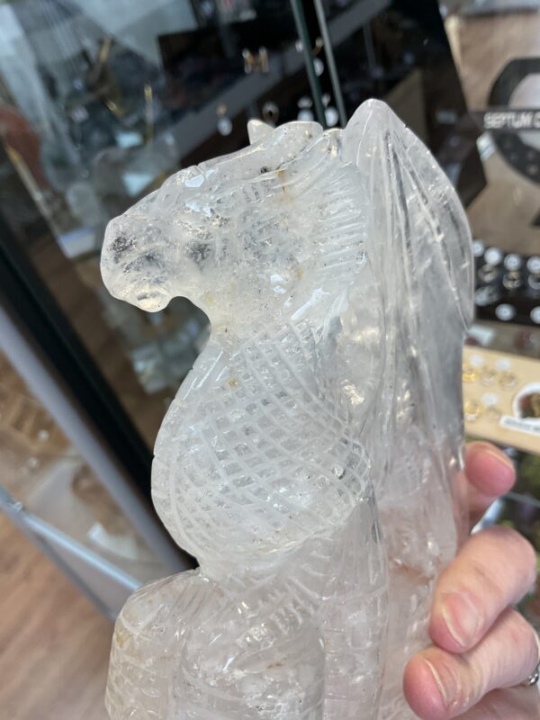 Clear Quartz Dragon on Castle Carving - Image 4