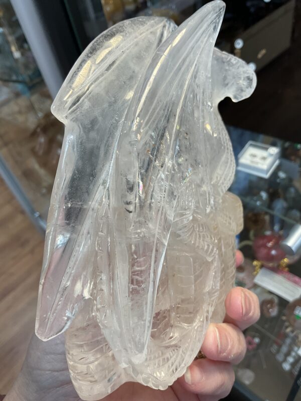 Clear Quartz Dragon on Castle Carving - Image 6