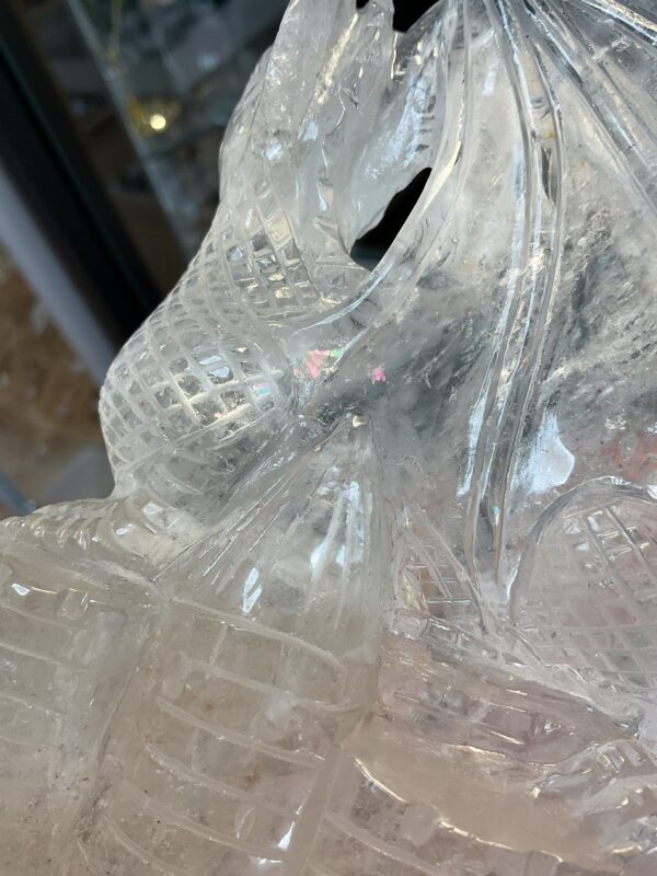 Clear Quartz Dragon on Castle Carving - Image 8