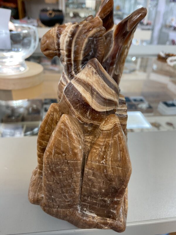 Chocolate Calcite Dragon on Castle Carving - Image 6