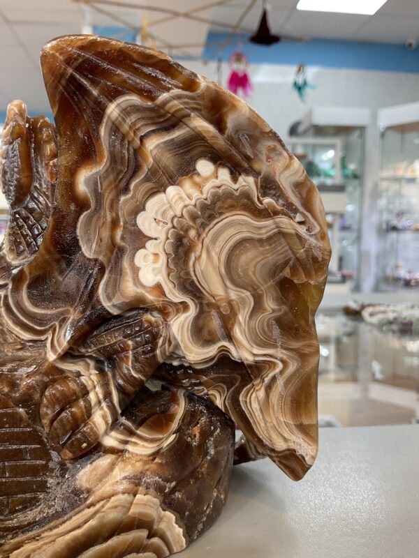 Chocolate Calcite Dragon on Castle Carving - Image 7