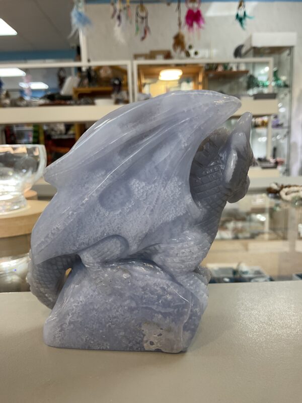 Blue Lace Agate Dragon Carving - Image 3