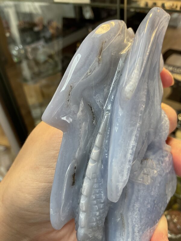Blue Lace Agate Dragon Carving - Image 5