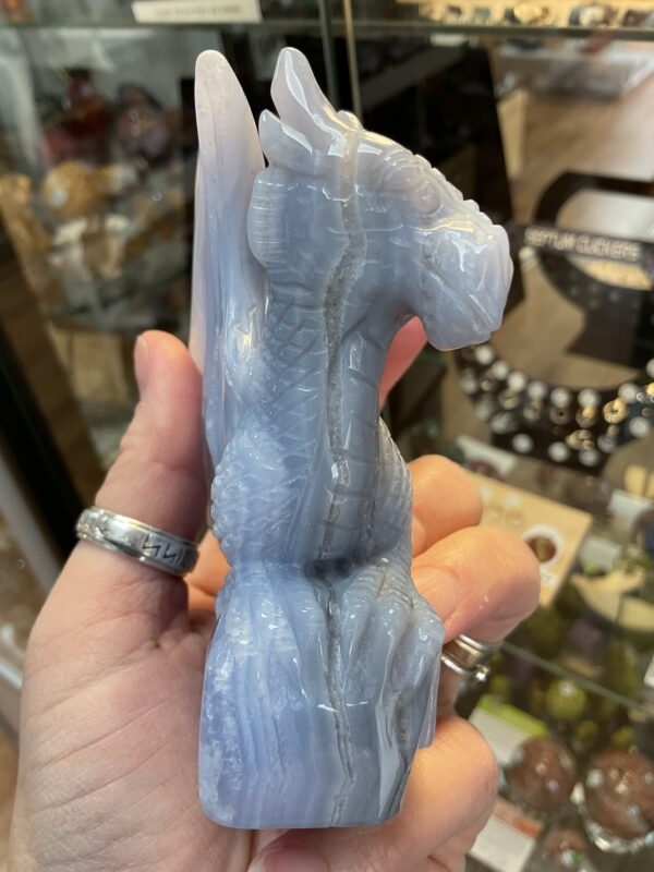 Blue Lace Agate Dragon Carving - Image 7