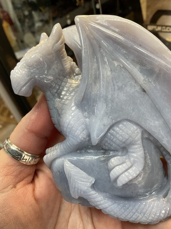 Blue Lace Agate Dragon Carving - Image 9