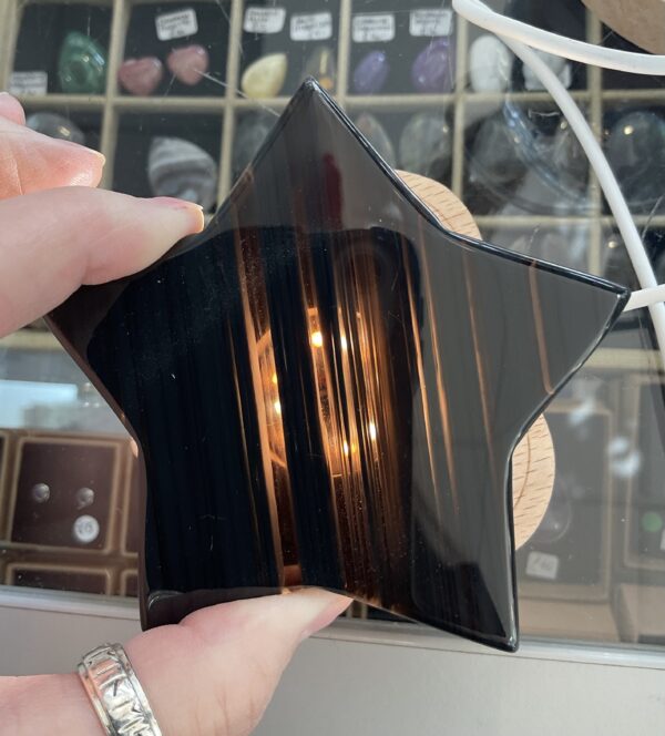 Midnight Lace Obsidian Star Carving
