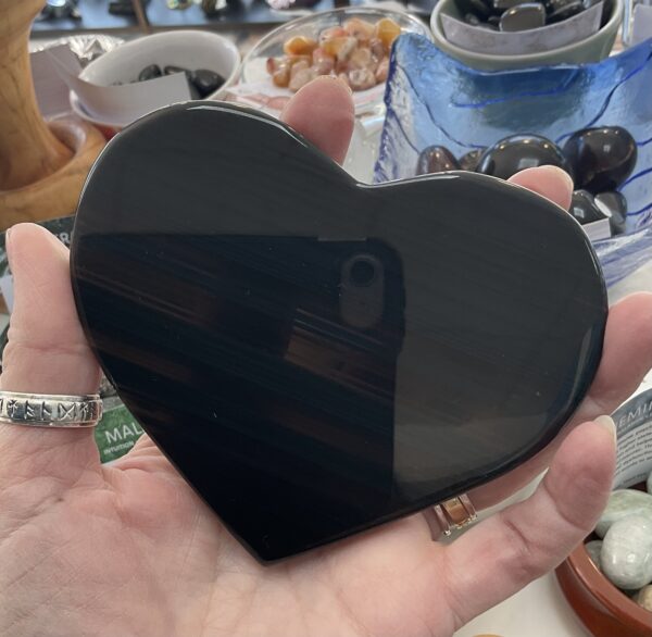 Midnight Lace Obsidian Heart Carving - Image 2