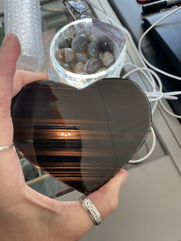 Midnight Lace Obsidian Heart Carving