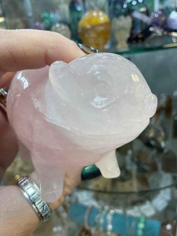 Rose Quartz Piggy Carving - Image 6