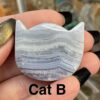 Blue Lace Agate Cat Head Carving - Image 5
