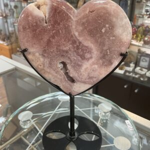 Pink Amethyst Heart on Stand