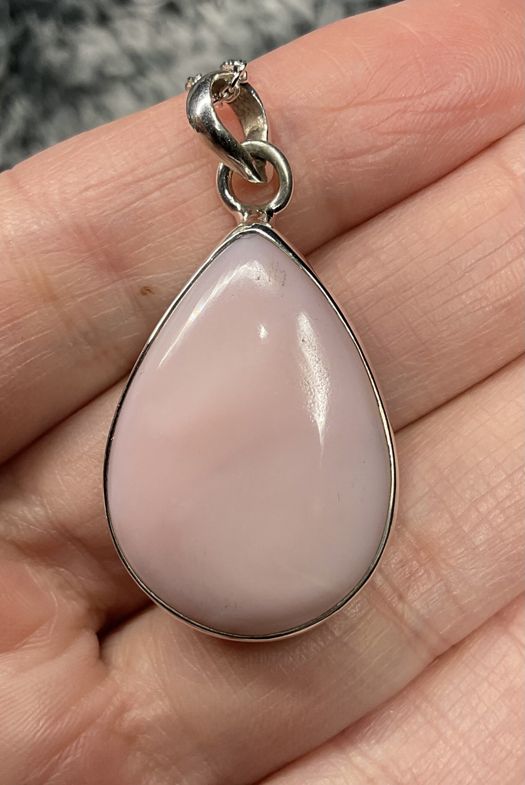 Sterling Silver Peruvian Pink Opal Pendant