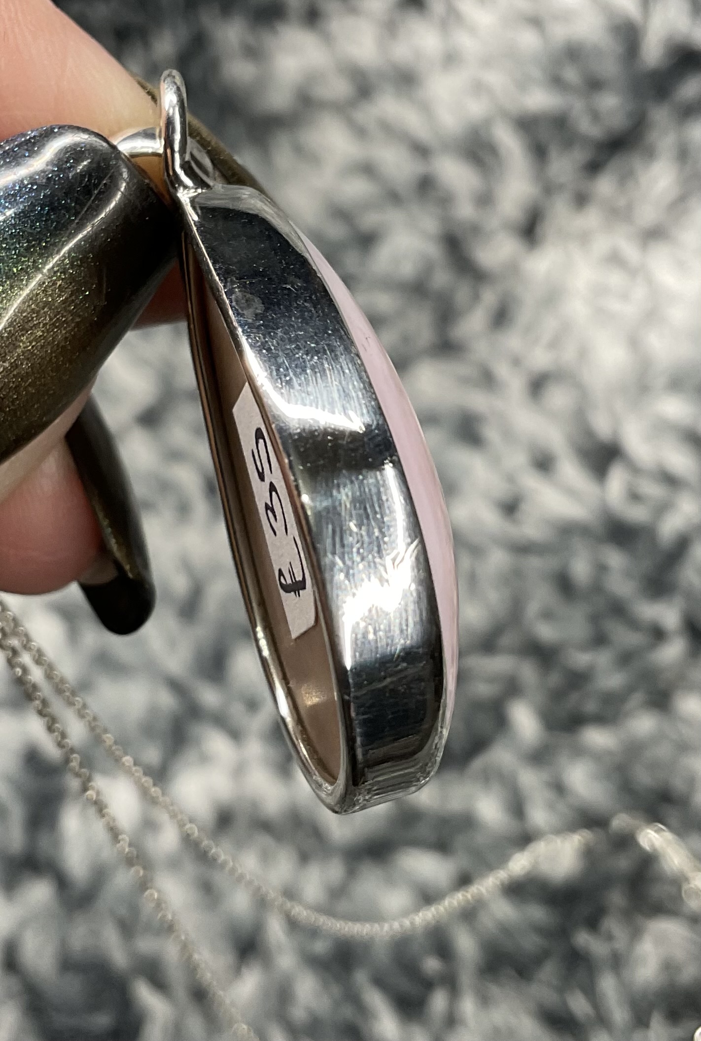 Sterling Silver Peruvian Pink Opal Pendant - Image 5