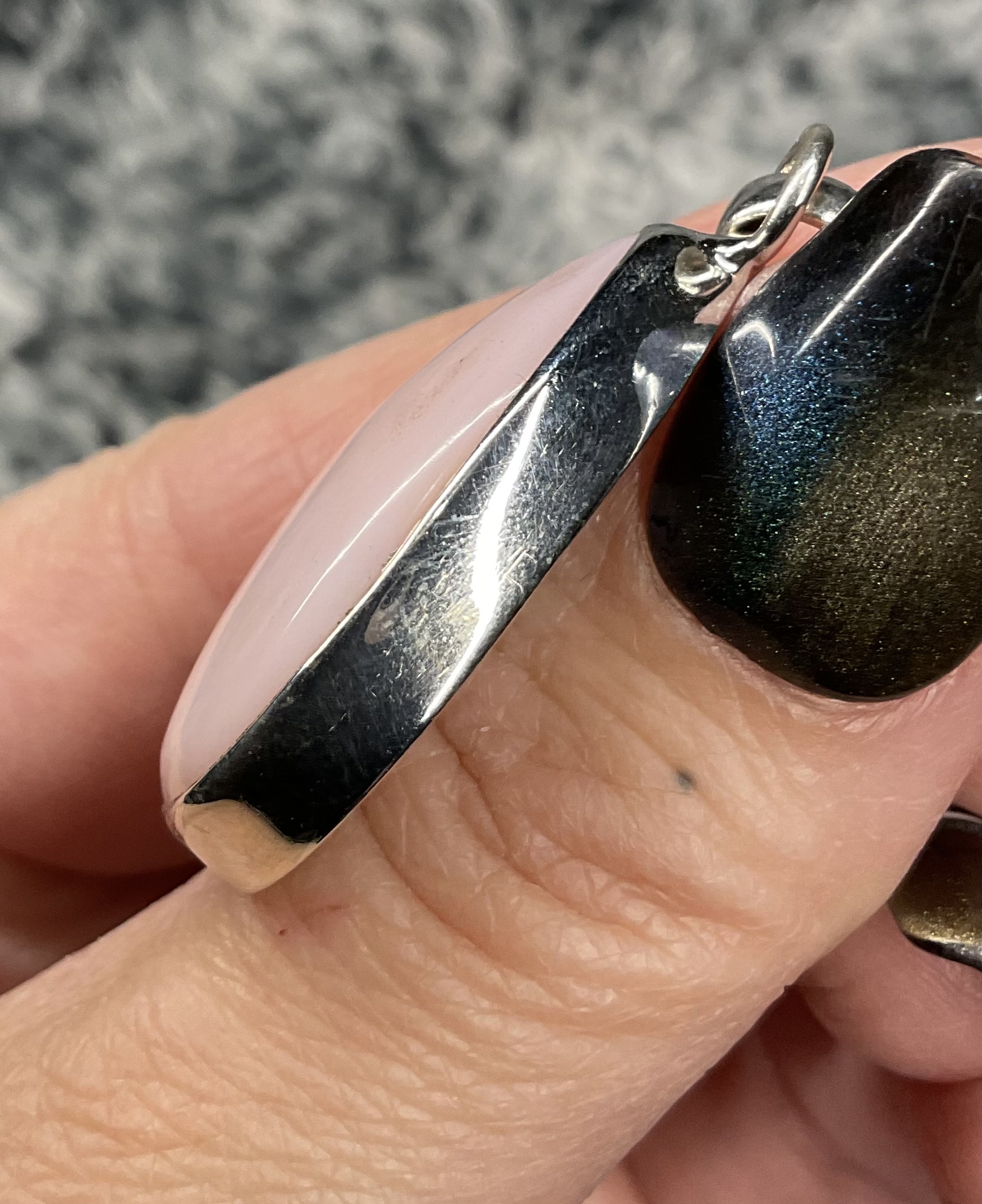 Sterling Silver Peruvian Pink Opal Pendant - Image 7