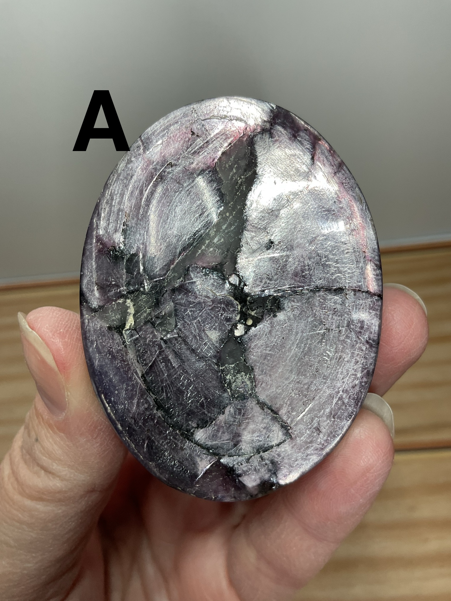 Purple Mica (Gemmy Lepidolite) Palm Stone - Image 3