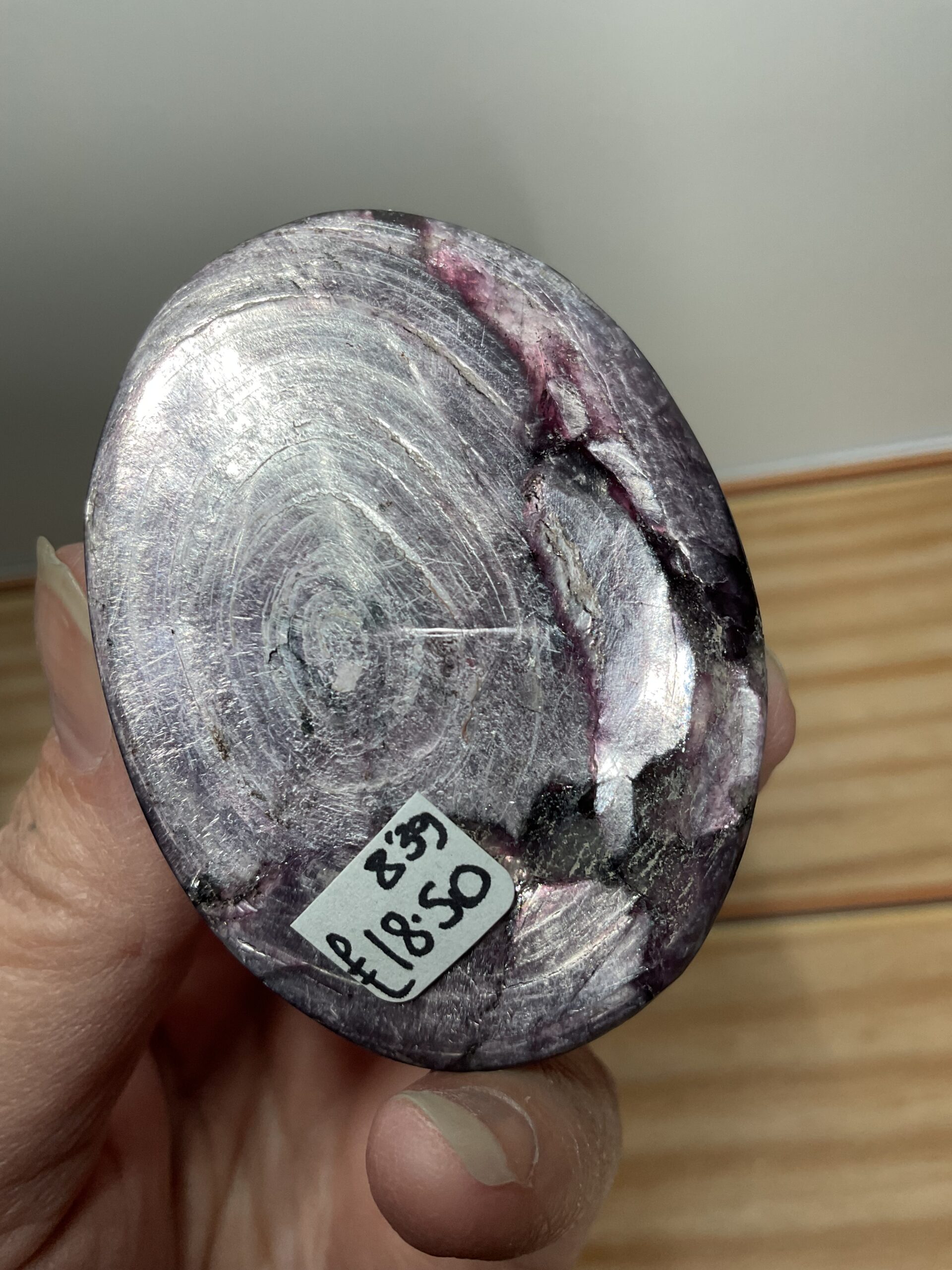Purple Mica (Gemmy Lepidolite) Palm Stone - Image 4
