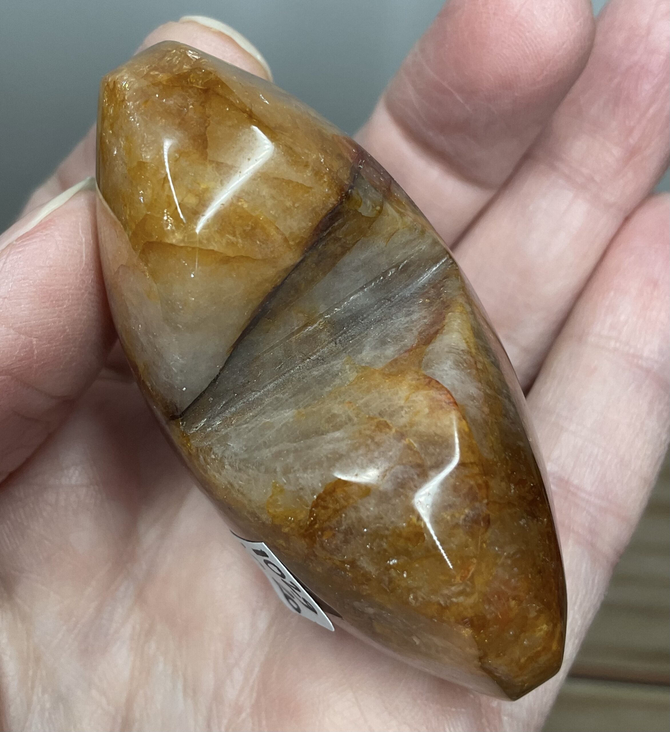 Golden Healer Heart Palm Stone - Image 5