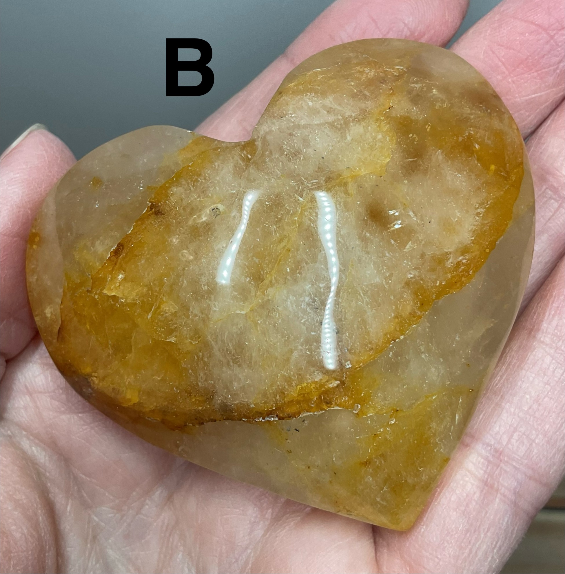 Golden Healer Heart Palm Stone - Image 6