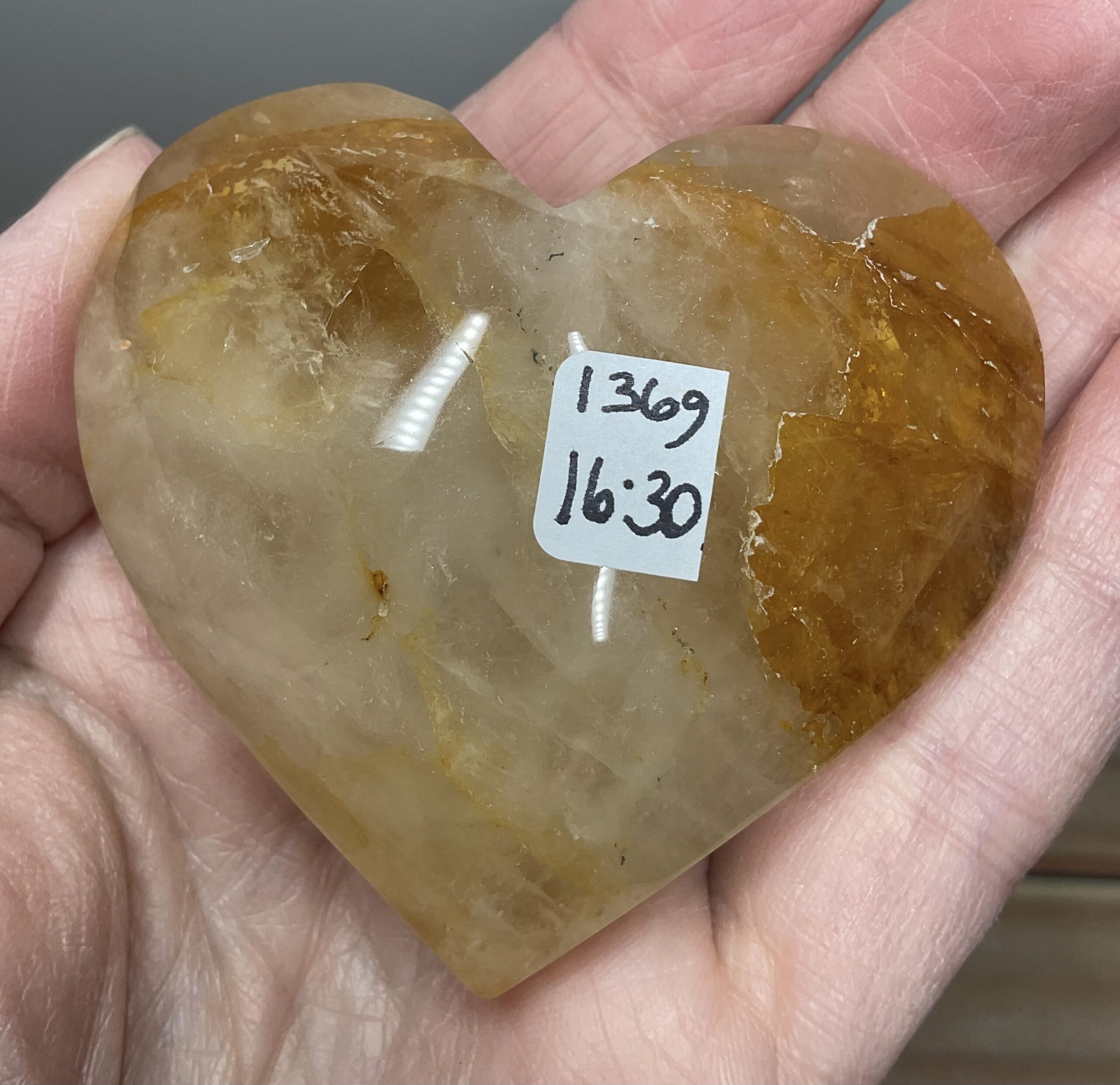 Golden Healer Heart Palm Stone - Image 7
