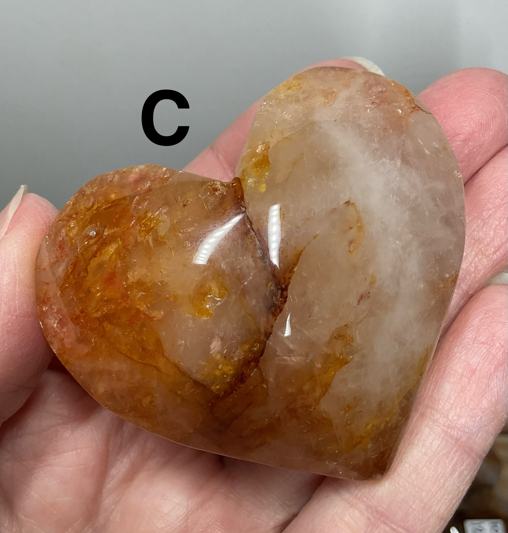 Golden Healer Heart Palm Stone - Image 9