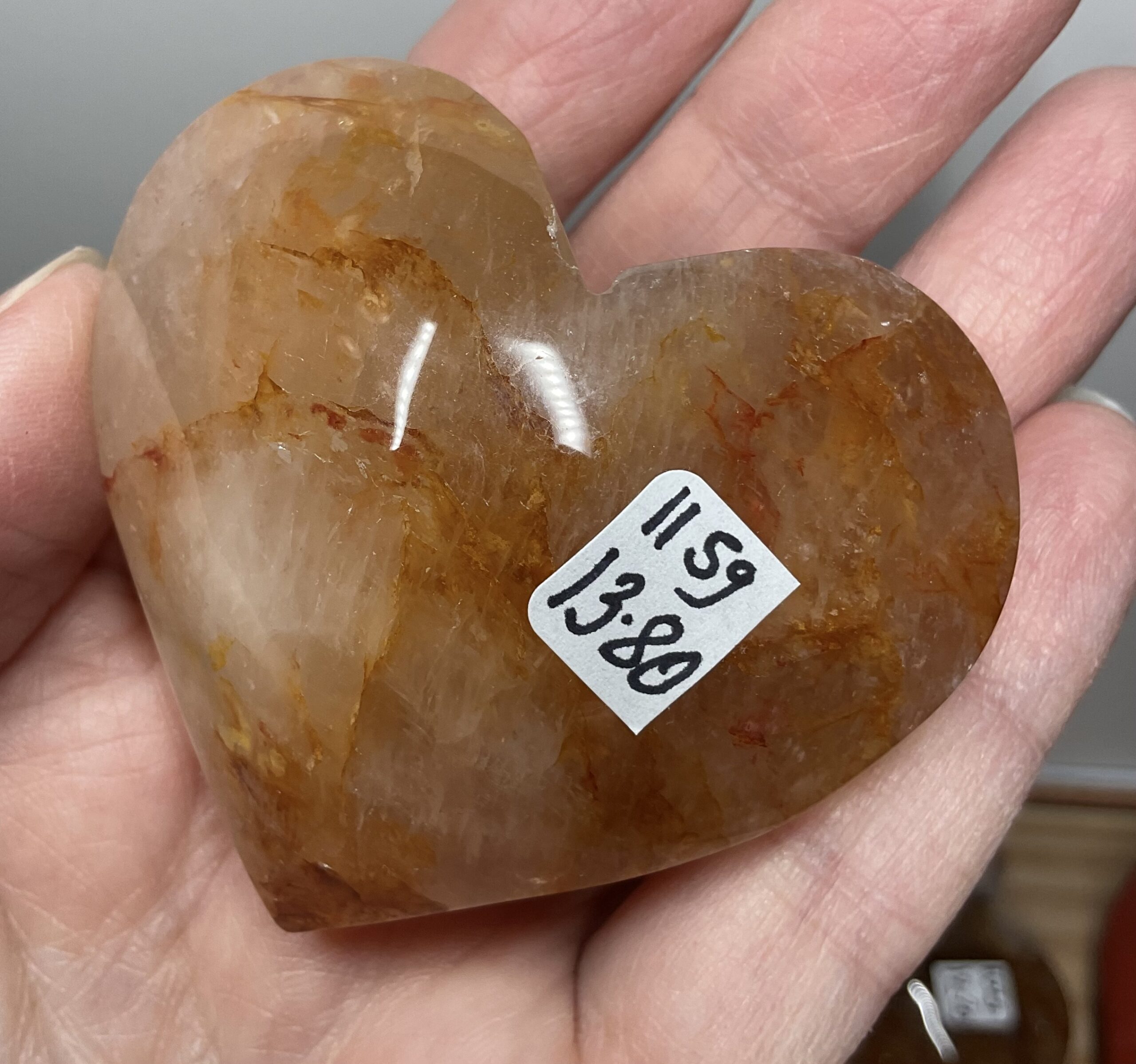 Golden Healer Heart Palm Stone - Image 10