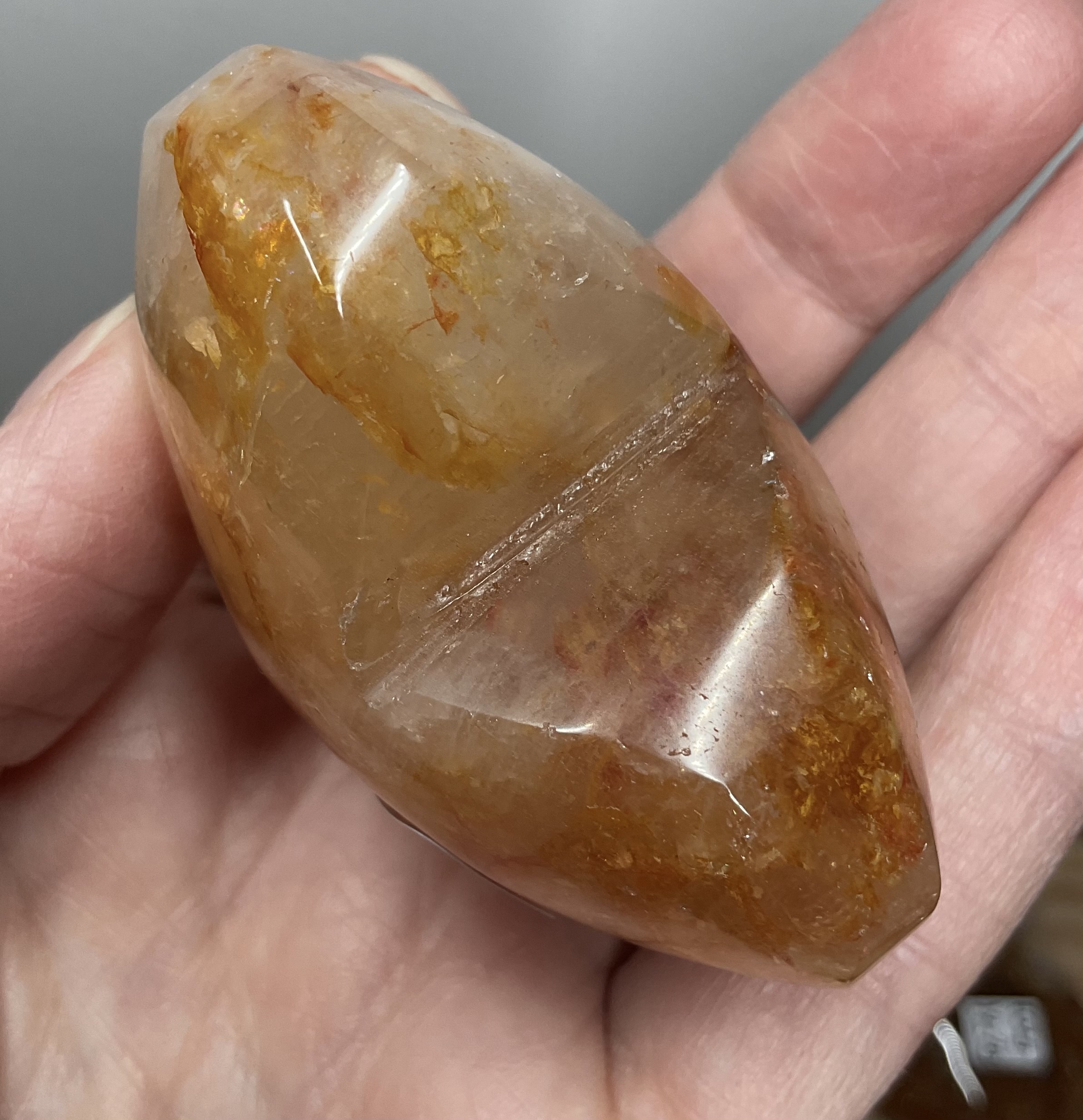 Golden Healer Heart Palm Stone - Image 11