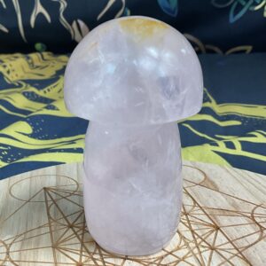 Large Rose Quartz Mushroom Carving