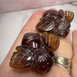 Indonesian Blue Amber Bee Carving