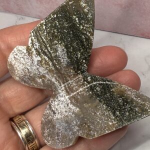 Indonesian Orbicular Sea Jasper 3D Butterfly