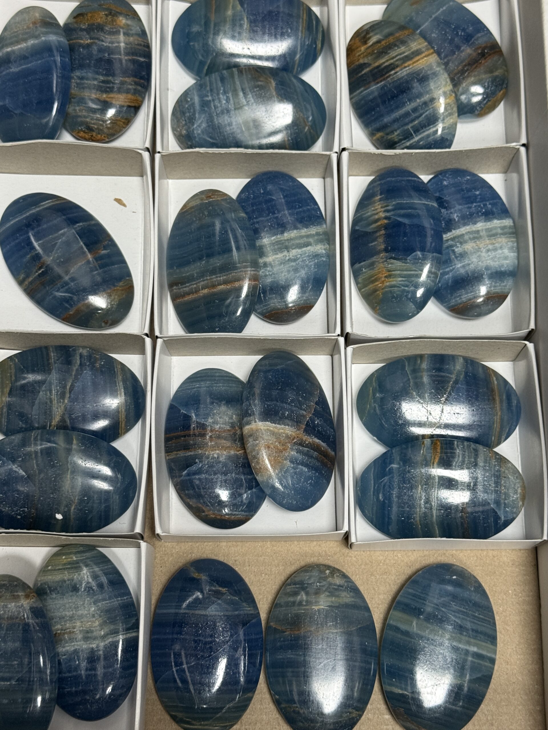 Lemurian Aquatine Calcite Palm Stone - Image 2