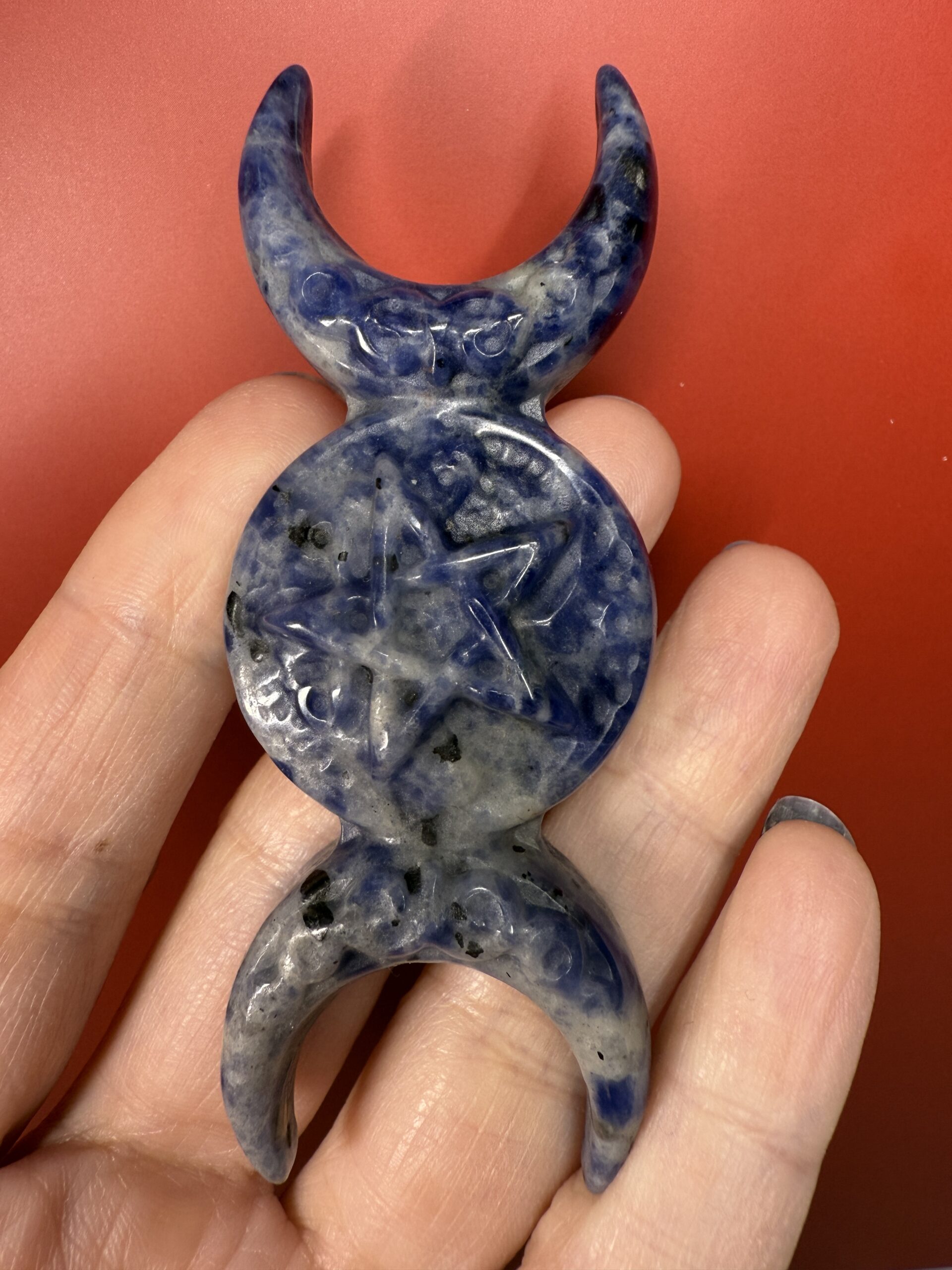 Sodalite Triple Moon Carving - Image 7