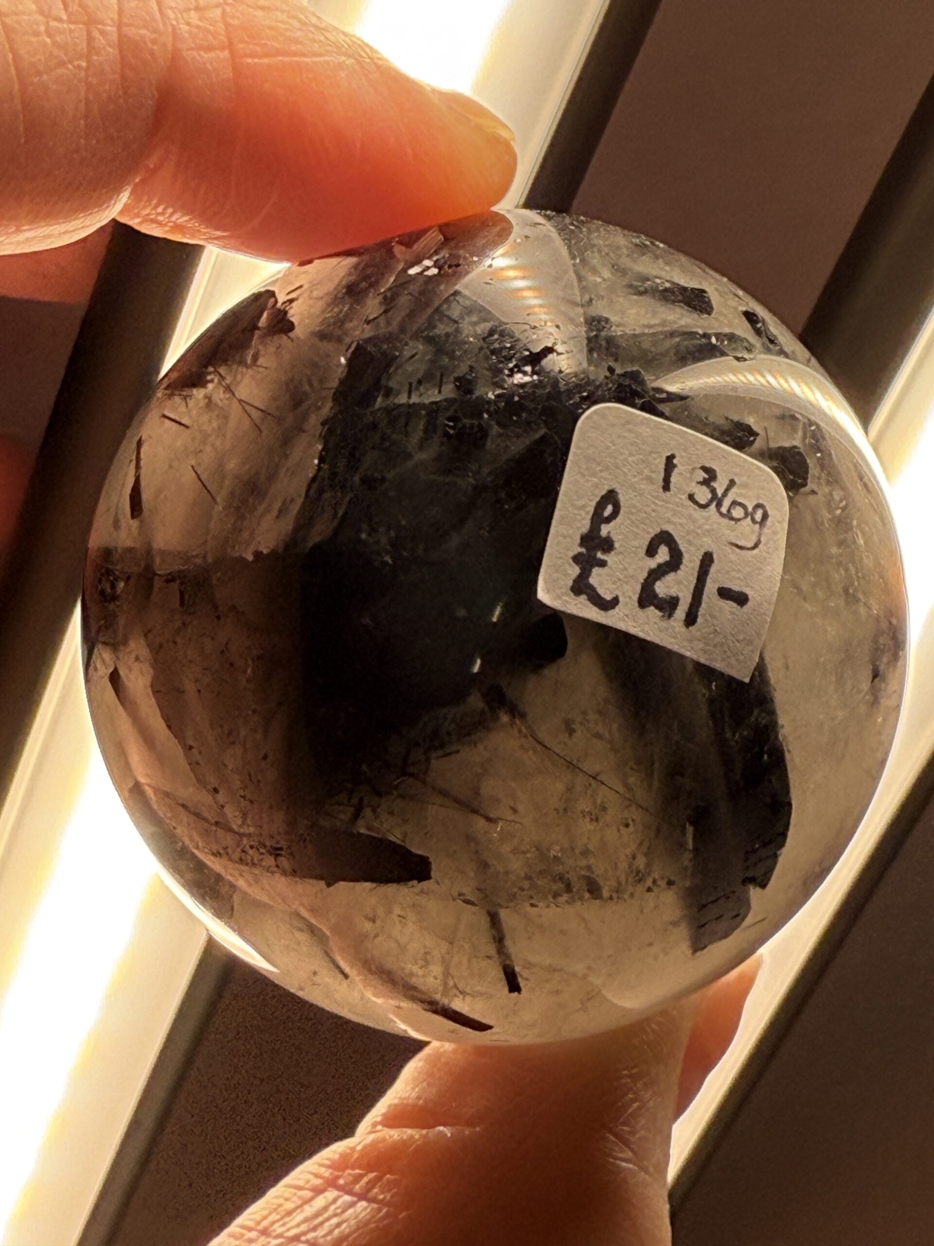 Tourmaline in Quartz Sphere - Image 7