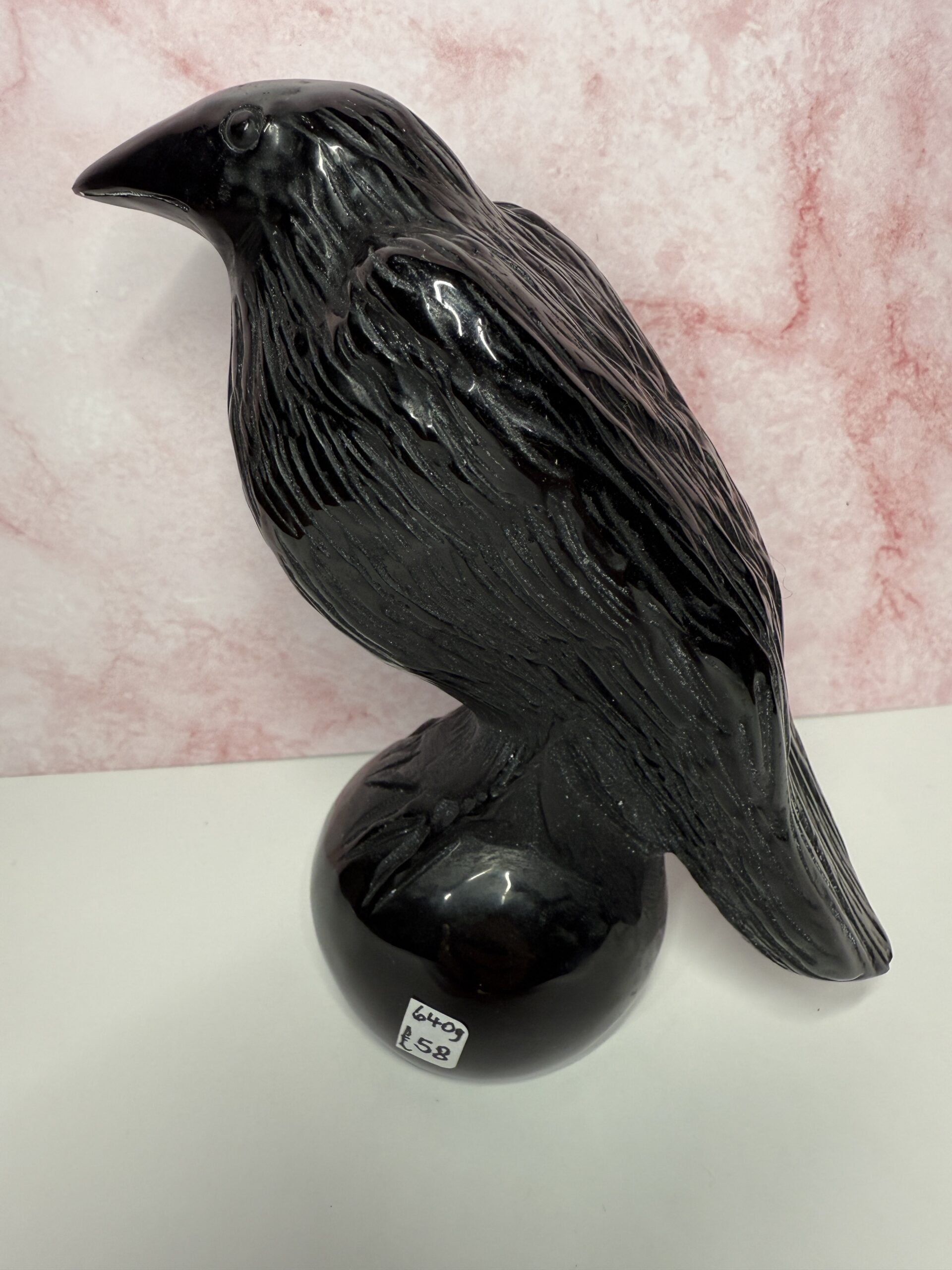Black Obsidian Crow/Raven Carving - Image 4