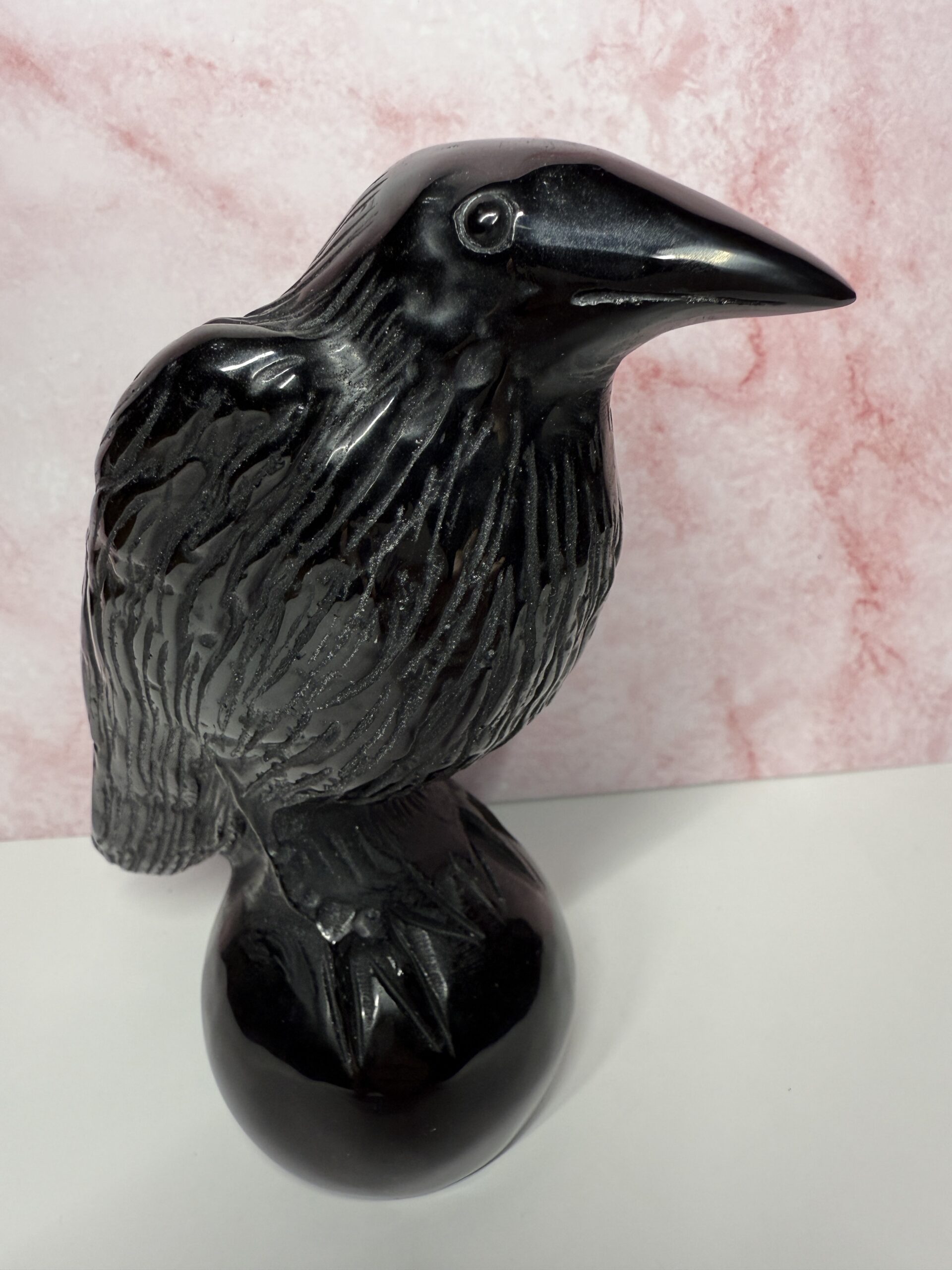 Black Obsidian Crow/Raven Carving - Image 8