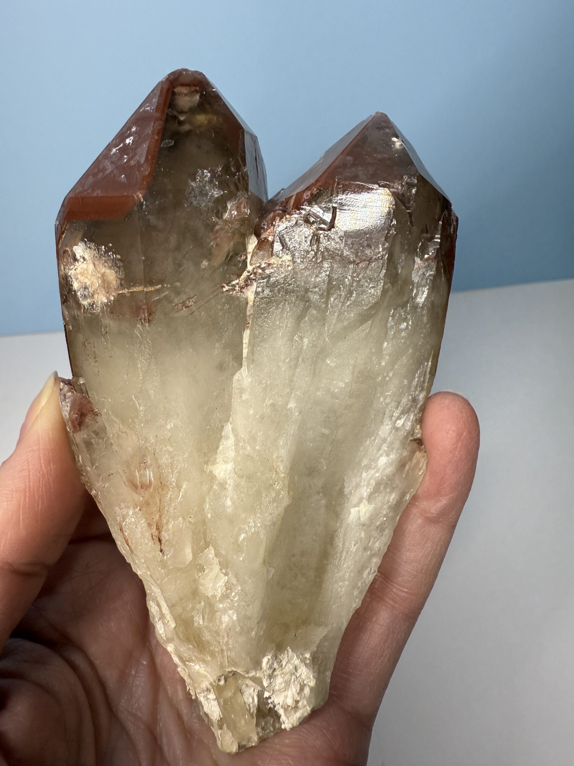 Natural Hematoid Quartz Twin Point