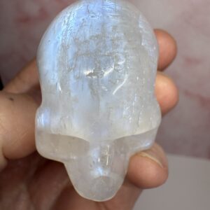 High Quality White Moonstone Skull Carving