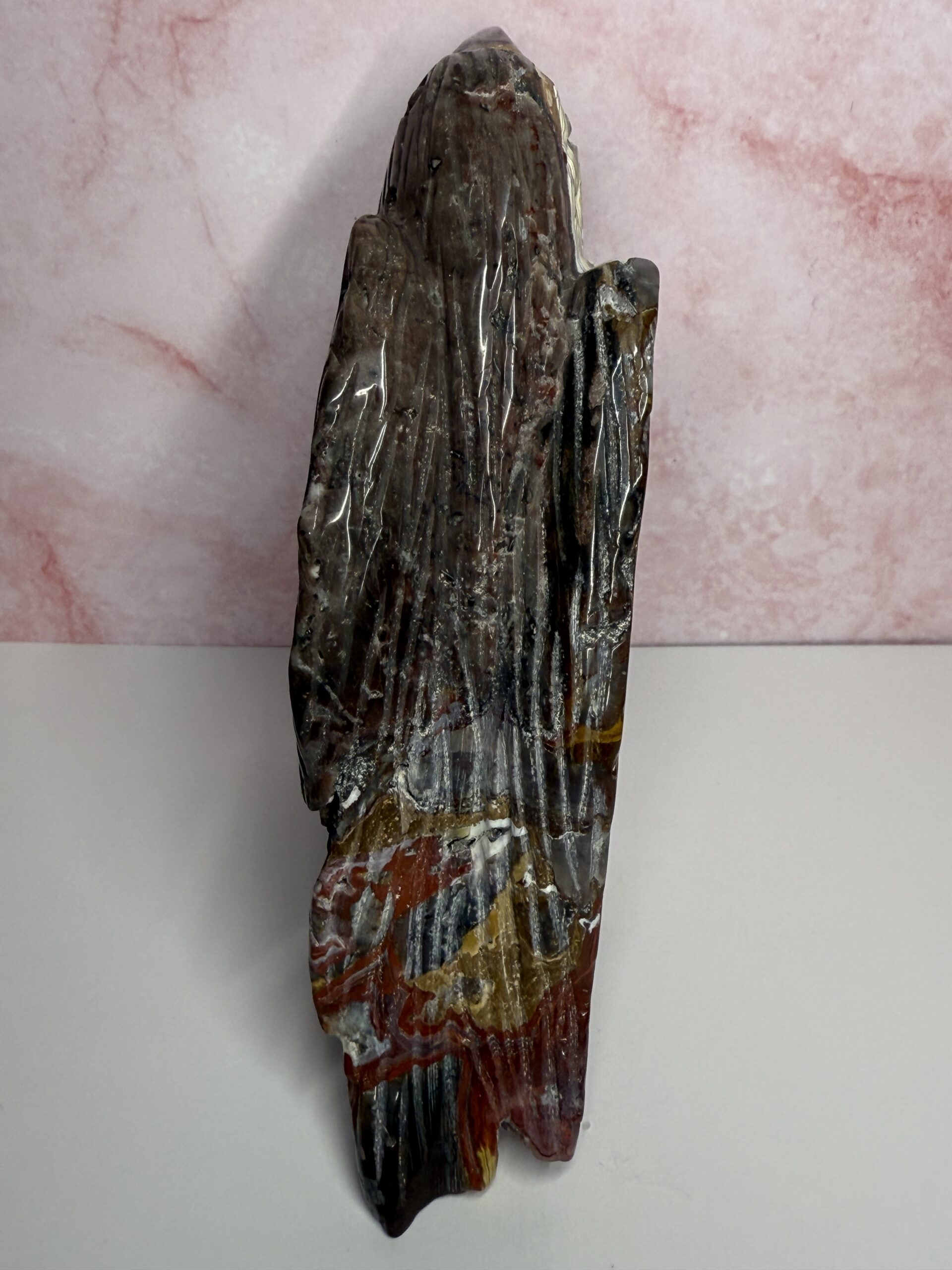 Crazy Lace Agate Bird Carving - Image 5