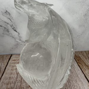 Clear Quartz Dragon on Sphere Carving