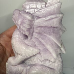 Kunzite Dragon on Castle Carving
