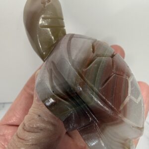 Pink Banded Calcite Turtle Carving