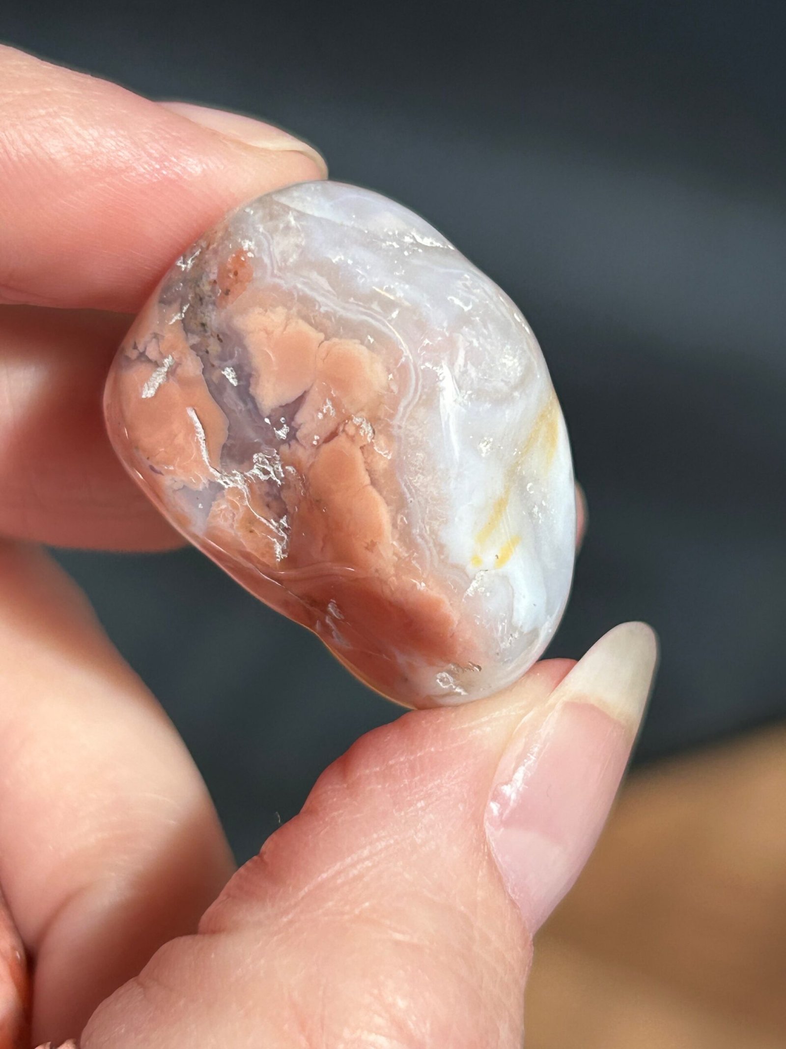 Pink (Cotton Candy) Agate Tumble Stone