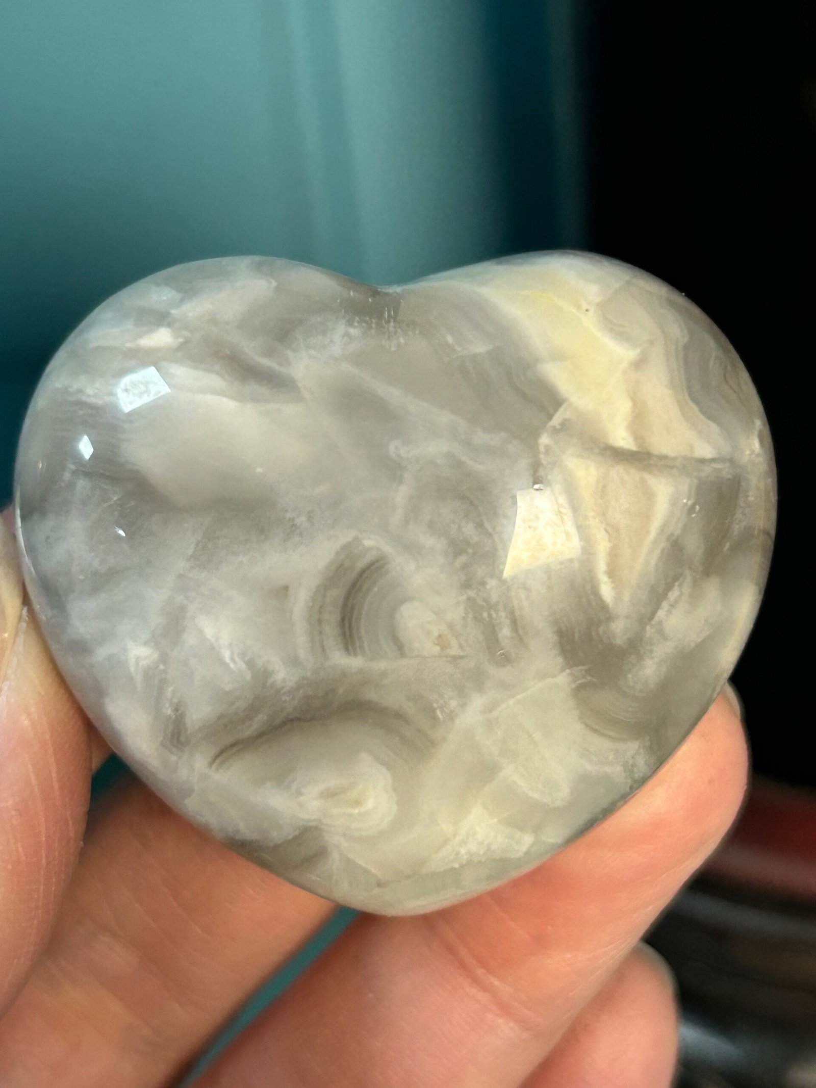 Agate Puffy Heart