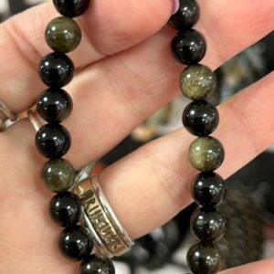 Golden Obsidian Bead Bracelet